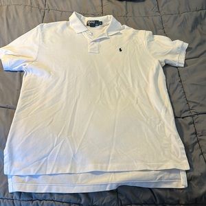 White Classic Fit Polo collared